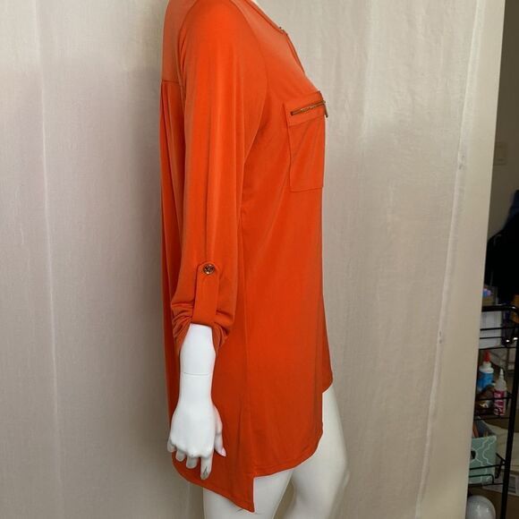 Michael Kors Tunic Top Orange Size Small - Picture 5 of 8